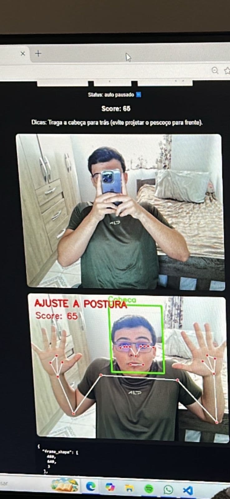 Sistema de feedback visual para correção ergonômica
